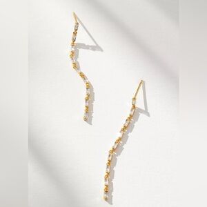 NWT Linear Baguette Drop Earrings by Anthropologie
